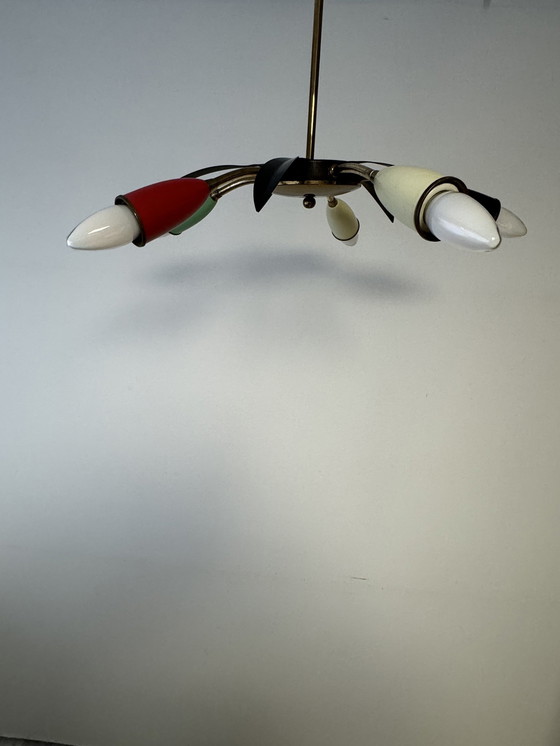 Image 1 of Sputnik 5 Kleurige Plafond Lamp | 50S 