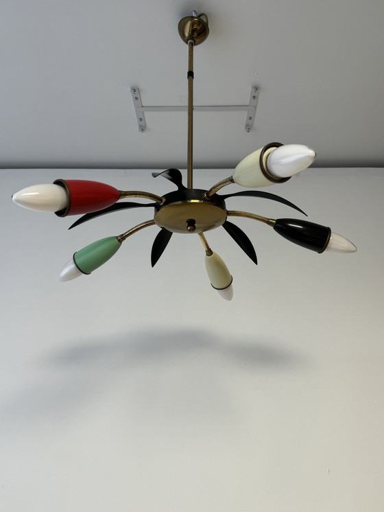 Image 1 of Sputnik 5 Kleurige Plafond Lamp | 50S 