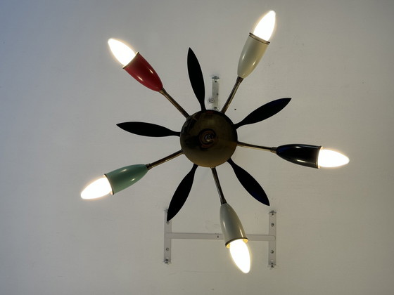 Image 1 of Sputnik 5 Kleurige Plafond Lamp | 50S 