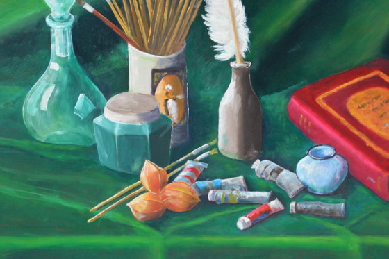 Image 1 of Olie Verf Schilderij  Op Houten Paneel   Joop Serno