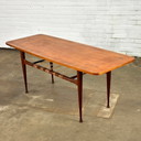 Vintage teakhouten salontafel met rotan