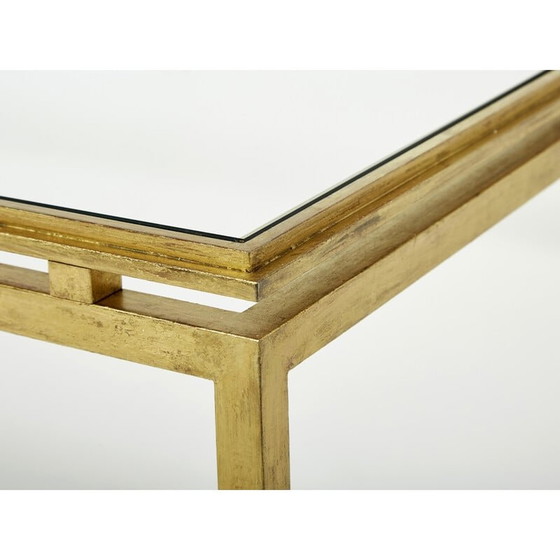 Image 1 of Vintage salontafel van smeedijzer en glas door Maison Ramsay, 1950