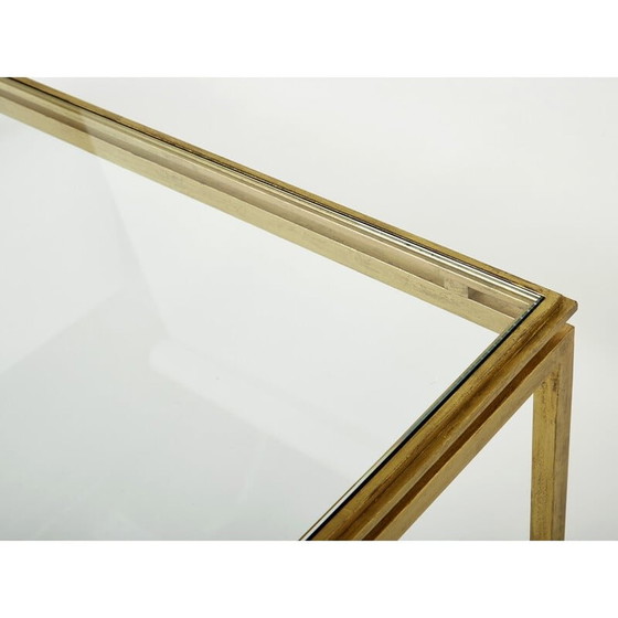 Image 1 of Vintage salontafel van smeedijzer en glas door Maison Ramsay, 1950