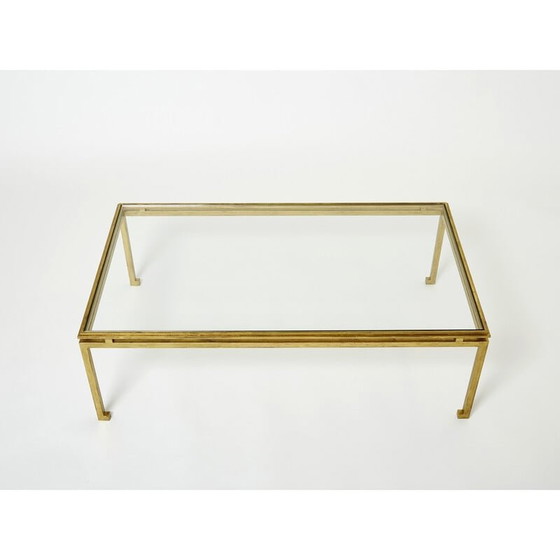 Image 1 of Vintage salontafel van smeedijzer en glas door Maison Ramsay, 1950