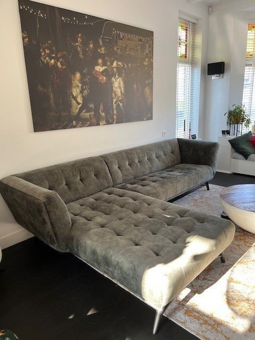 Loungebank Groen Velvet Stof