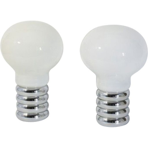 Paar vintage Bulb opalen lampen van Ingo Maurer, 1966