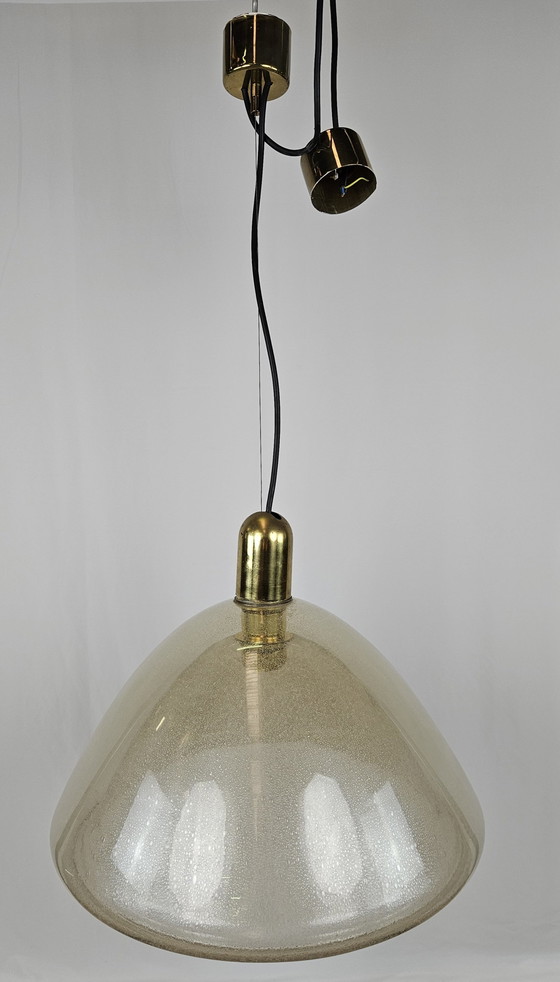 Image 1 of Grote plafondlamp in Murano glas en messing