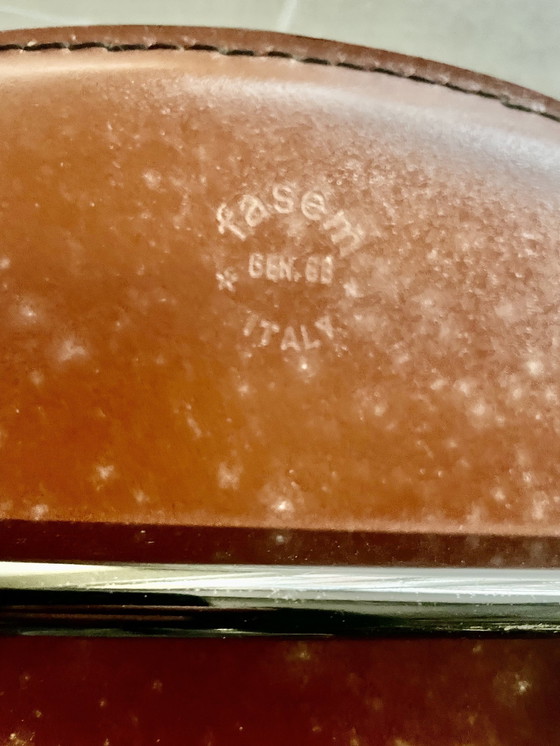 Image 1 of 4X Vintage Fasem Leren P40 Stoelen Door Vegni & Gualtierotti