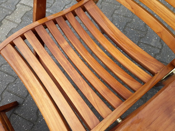 Image 1 of 2 Sunyard Corby teak standenstoelen met voetenbankjes NIEUW