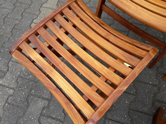 Image 1 of 2 Sunyard Corby teak standenstoelen met voetenbankjes NIEUW