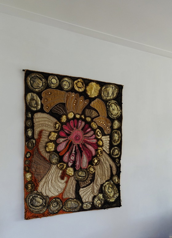 Image 1 of XL Flower Power / Ruimtetijdperk Wandtapijt