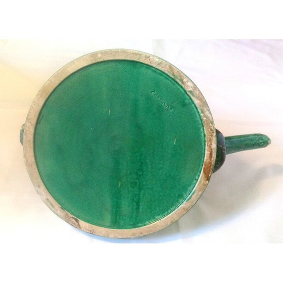 Image 1 of Vintage Cerenne groen geglazuurd terra cotta theepot, 1940-1950