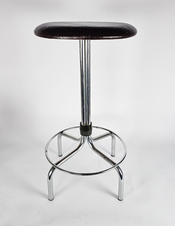 Image 1 of Vintage - Mid Century - Brabantia - kruk - stool - chroom - skaileer - 3e helft 20e eeuw