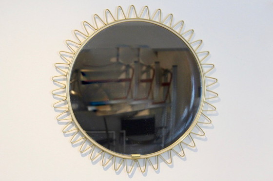 Image 1 of Mid-Century ingelijste Sunburst-spiegel