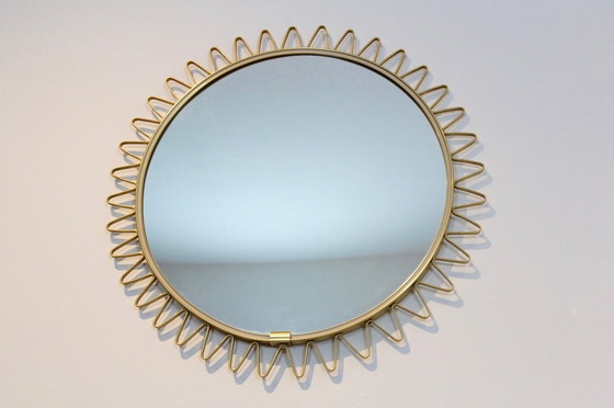 Image 1 of Mid-Century ingelijste Sunburst-spiegel