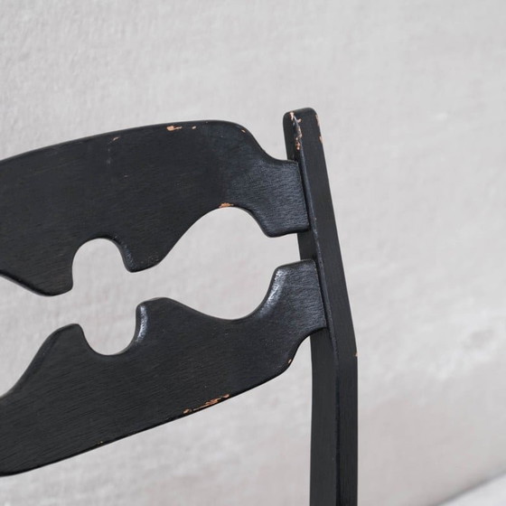 Image 1 of Set van 6 vintage "Razor" eikenhouten Deense eetkamerstoelen van Henning Kjaernulf