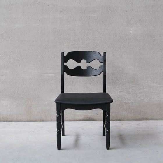 Image 1 of Set van 6 vintage "Razor" eikenhouten Deense eetkamerstoelen van Henning Kjaernulf