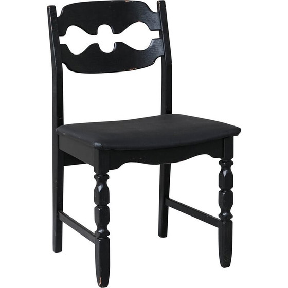 Image 1 of Set van 6 vintage "Razor" eikenhouten Deense eetkamerstoelen van Henning Kjaernulf