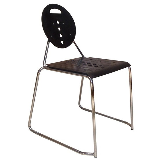 Image 1 of Set van 6 vintage metalen bureaustoelen van Carlo Bimbi en Nilo Gioacchini, 1980