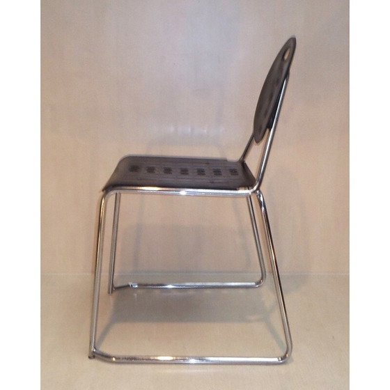 Image 1 of Set van 6 vintage metalen bureaustoelen van Carlo Bimbi en Nilo Gioacchini, 1980