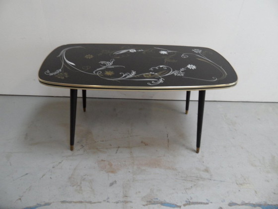 Image 1 of Vintage Salontafel Met Glazen Blad 1960'S