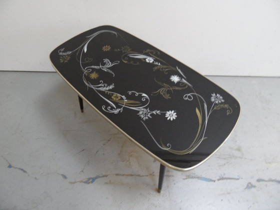 Image 1 of Vintage Salontafel Met Glazen Blad 1960'S