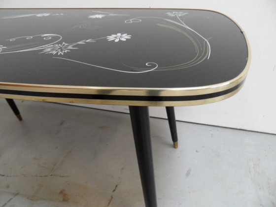 Image 1 of Vintage Salontafel Met Glazen Blad 1960'S