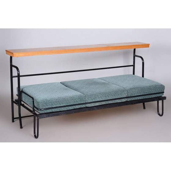 Image 1 of Vintage bruin en blauwe Bauhaus bank, jaren 1930