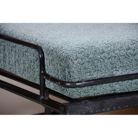 Image 1 of Vintage bruin en blauwe Bauhaus bank, jaren 1930