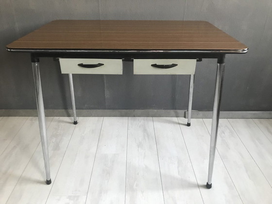 Image 1 of Vintage Formica Bureau 