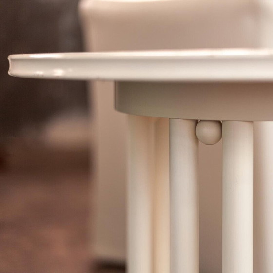 Image 1 of Vintage wit glazen en messing knuppeltafel van Josef Hoffmann voor Wittmann, 1980