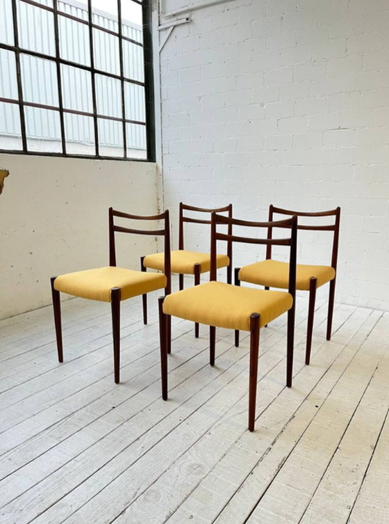 Image 1 of 4x Set Vintage Teakhouten Stoelen Deens Design Stoel