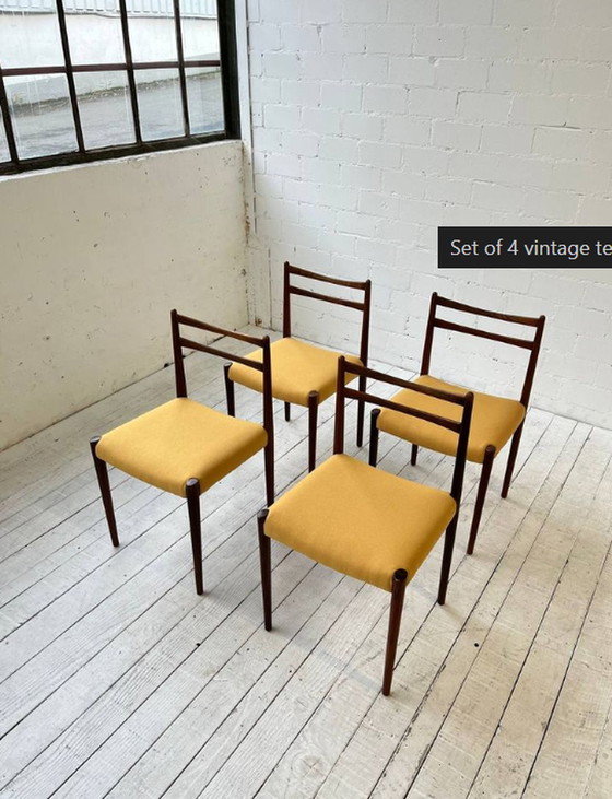 Image 1 of 4x Set Vintage Teakhouten Stoelen Deens Design Stoel