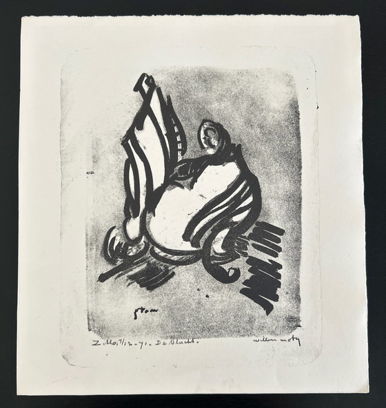 Image 1 of Lithografie Wim Motz - De vlucht