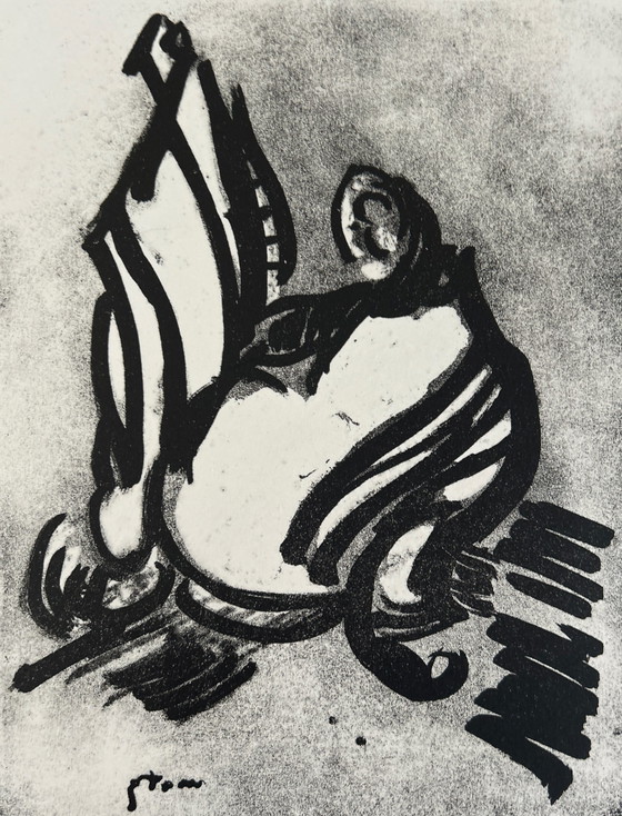 Image 1 of Lithografie Wim Motz - De vlucht