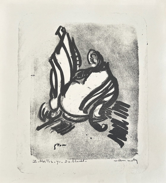 Image 1 of Lithografie Wim Motz - De vlucht