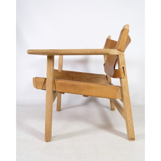 Image 1 of Vintage Spaanse fauteuil model Bm2226 in eikenhout en gepatineerd leer van Børge Mogensen, 1958