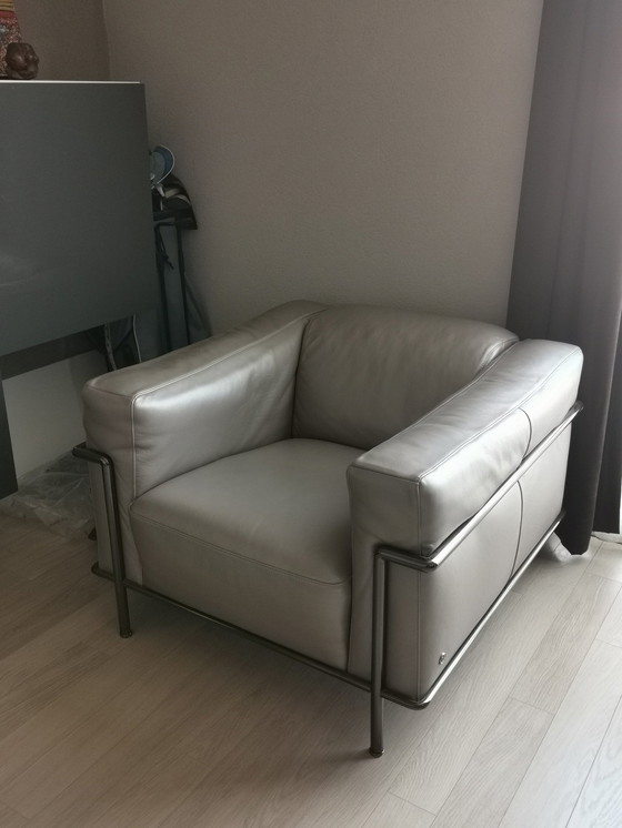Image 1 of Natuzzi Leren Fauteuil Frank Platina Kleur