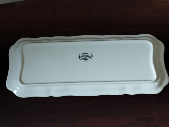 Image 1 of Digoin Sarreguemines - Kunst van de Tafel - Antiek en Vintage Servies - Faïence Decor Obernai Taart Schotel - Faïenceries Sarreg