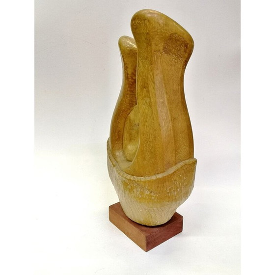 Image 1 of Vintage abstract handgesneden houten sculptuur door Feldman, 1970