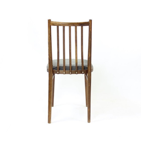 Image 1 of Set van 4 vintage eetkamerstoelen in donker eikenhout van Ton, Tsjecho-Slowakije 1960