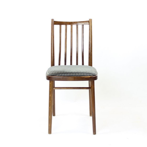 Image 1 of Set van 4 vintage eetkamerstoelen in donker eikenhout van Ton, Tsjecho-Slowakije 1960