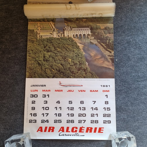 Air France 1961 kalender met originele houder