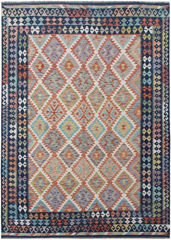 Image 1 of Handgeweven Afghaanse kelim -Nieuw- 250 X 178 cm