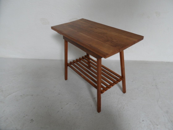 Image 1 of Vintage eiken bijzet tafel 