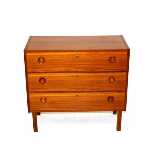 Image 1 of Scandinavische mid century teakhouten ladekast, Denemarken 1960