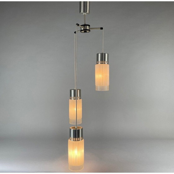 Image 1 of Vintage kroonluchter met drie armen, Tsjecho-Slowakije 1970