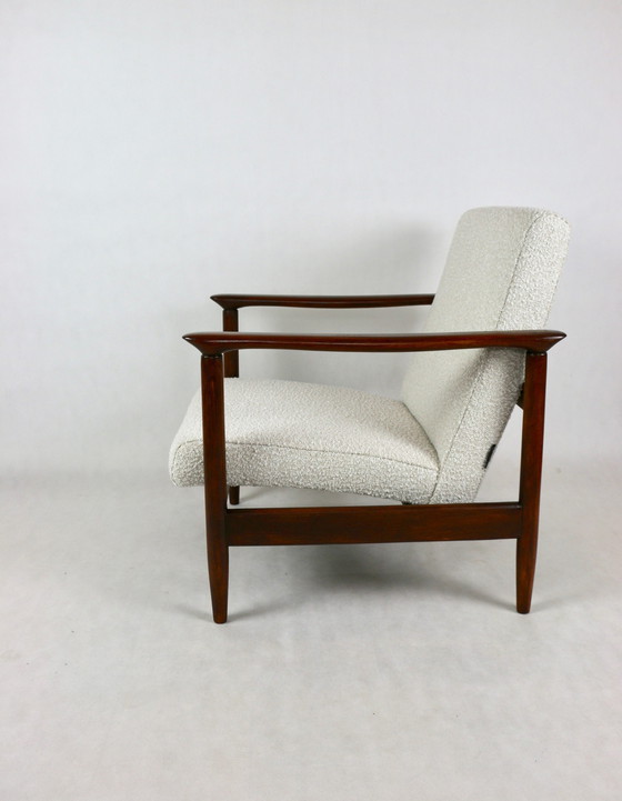 Image 1 of Witte Ivoor Boucle Gfm-142 Fauteuil Toegeschreven aan Edmund Homa, 1970S - Set van 2 Fauteuils