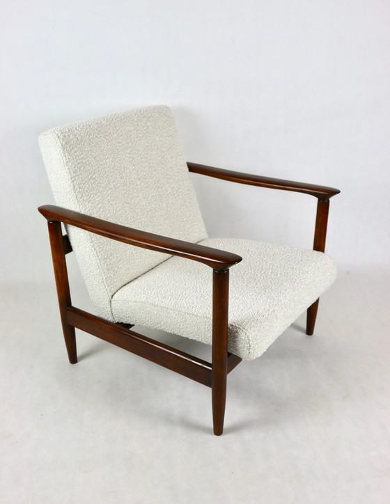 Image 1 of Witte Ivoor Boucle Gfm-142 Fauteuil Toegeschreven aan Edmund Homa, 1970S - Set van 2 Fauteuils