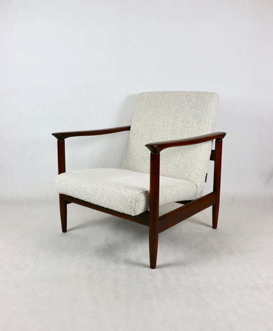 Image 1 of Witte Ivoor Boucle Gfm-142 Fauteuil Toegeschreven aan Edmund Homa, 1970S - Set van 2 Fauteuils